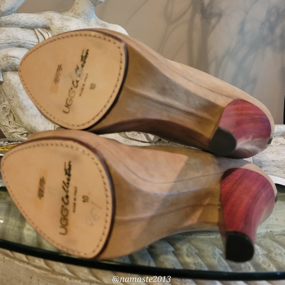 $875 Vintage Ugg Anetea Italian Collection 2012 Suede Leather Fur Shearling #746 - Picture 12 of 17